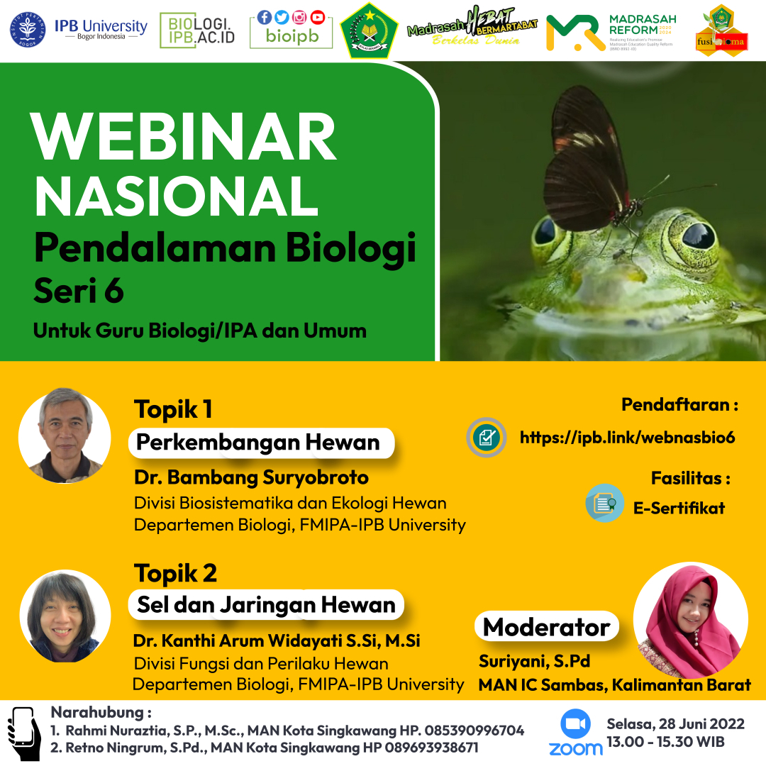 The 6th National Webinar for Enriching Biological Concepts 2022